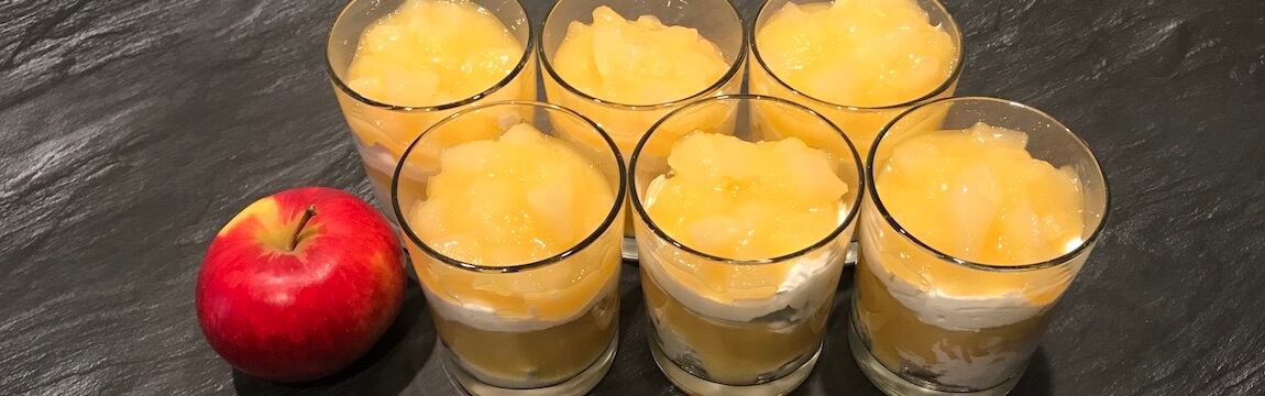 Apfel-Birnen-Kompott mit Vanillequark