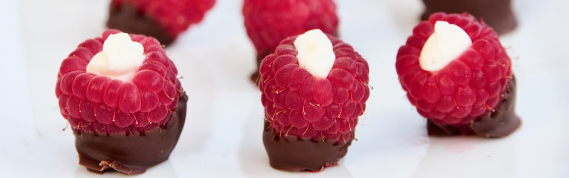 Himbeerpralinen mit Schokolade